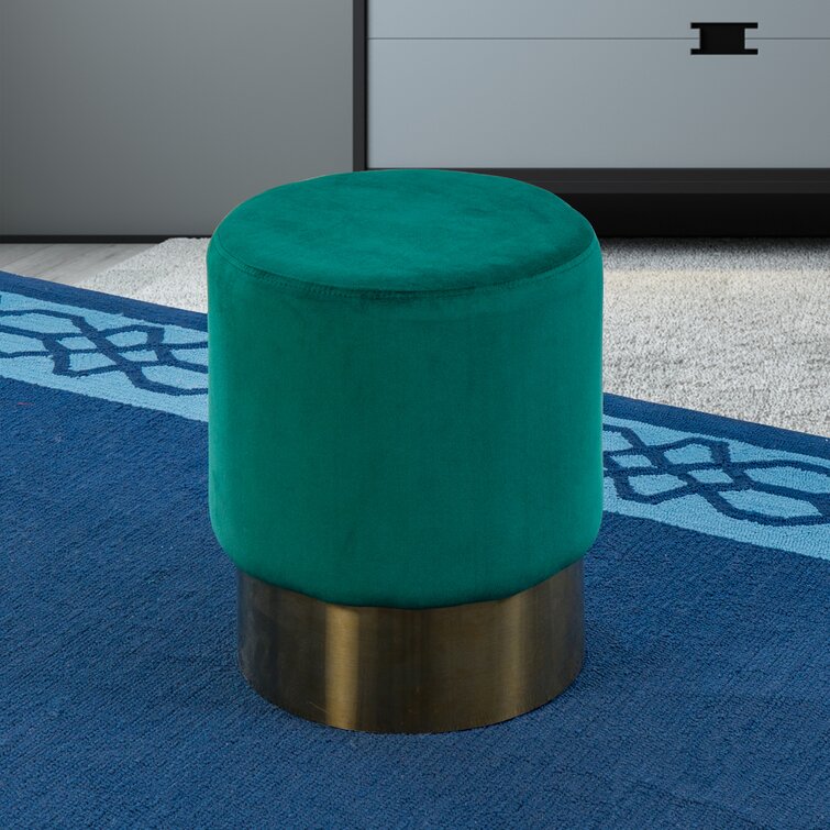 Labarbera velvet round pouf store ottoman mercer41 upholstery